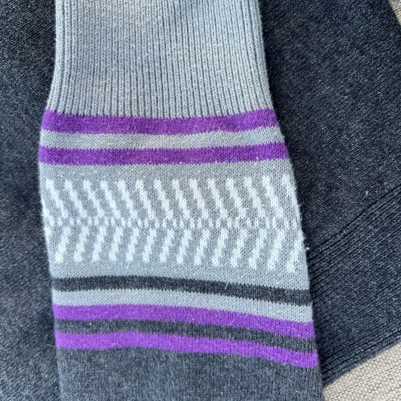 Athleta Nordic Half Zip Pullover  3/4 Zip Sweater Grey Purple Xs - Picture 2 of 10